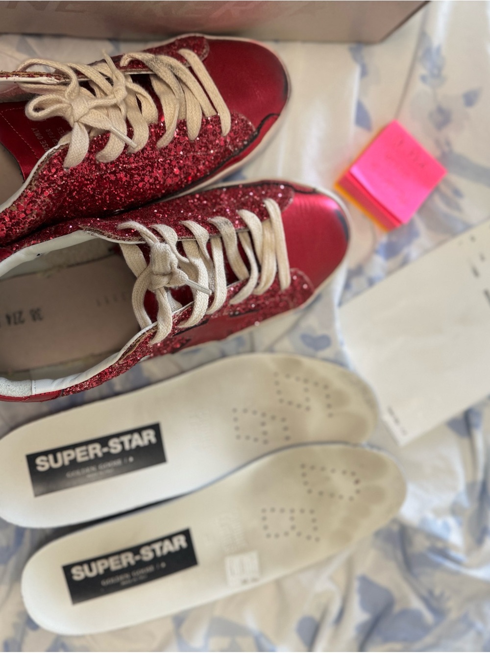 Women’s Glitter Low-Top Sneakers - Hot Pink - Picture 7 of 11